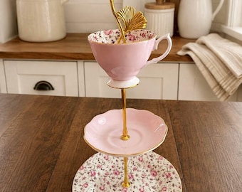 Baby Shower Serving Stand | Garden Party Decor | Tea Party Centerpiece Table Display | Mother’s Day Brunch Gift