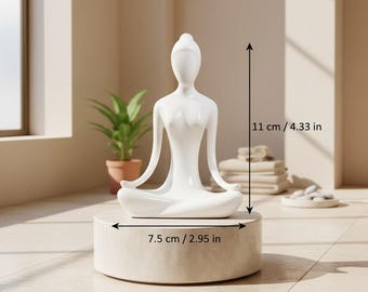 Abstract Yoga Figurine – Ceramic Female Yoga Pose Statue, Modern Home Studio Decor Ornament