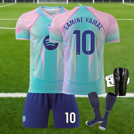 Barcelona Lamine Yama #10 Jersey & Shorts Set, Adults and Kids