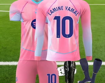 Barcelona Lamine Yama #10 Jersey & Shorts Set - Vintage Style