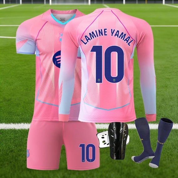 Barcelona Lamine Yamal #10 Jersey & Shorts Set, Retro Football Shirt, Adults and Kids Sizes
