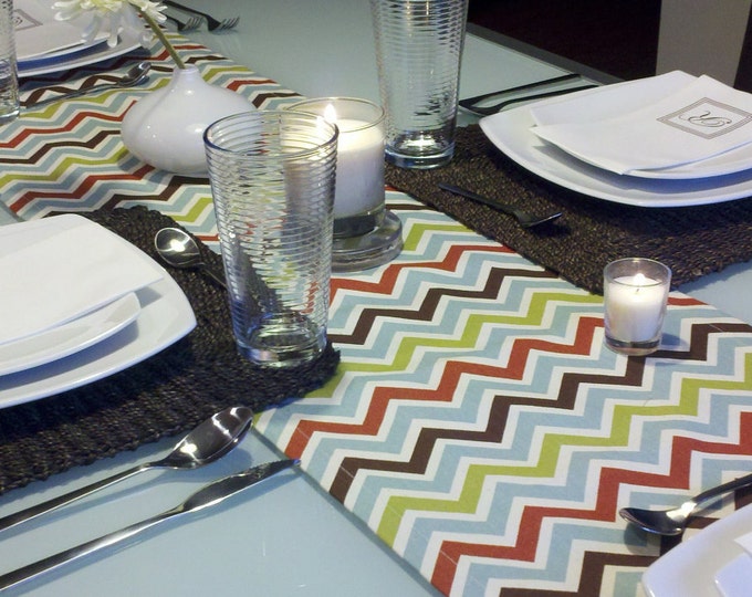 Chevron Earth Tones Table Runner Etsy