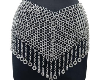 Aluminum Chainmail Skirt Handmade Medieval Fantasy Armor Women Belt Gothic Rave Festival Costume