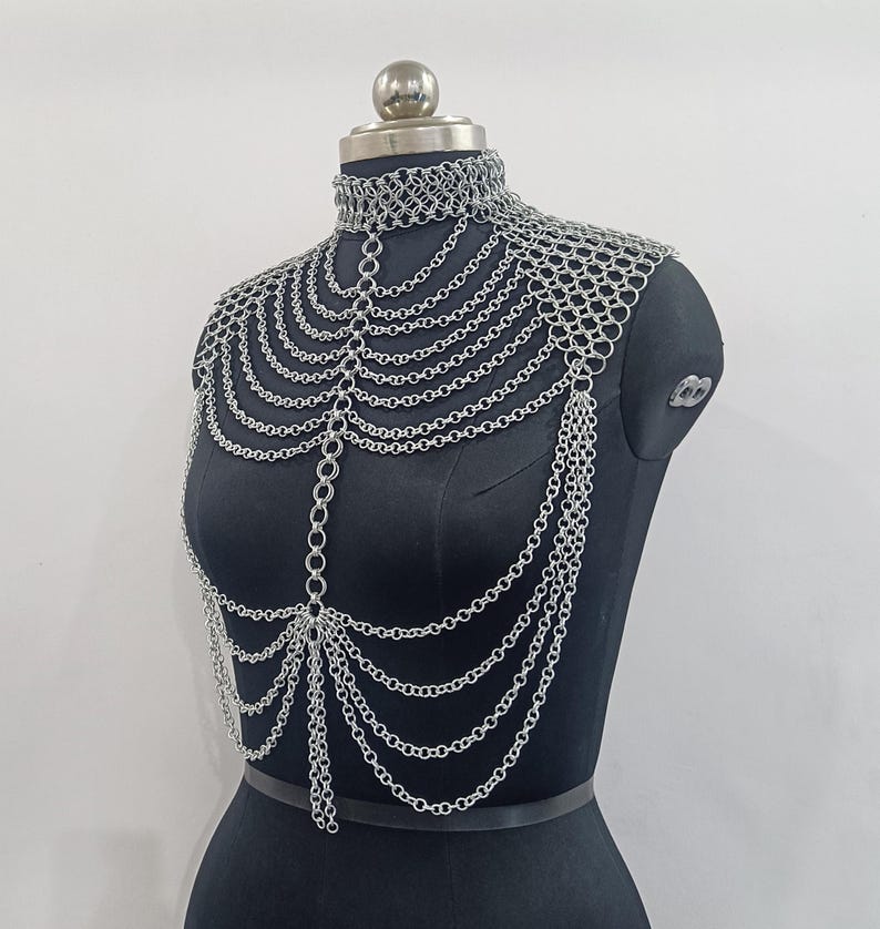 Medieval Aluminum Chainmail Collar Lightweight Butted Ring Neck Armor ...
