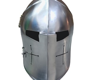 Medieval Barbuta Helmet Handmade Mild Steel Armor Knight Helmet LARP Cosplay Renaissance Faire Costume Warrior Headgear