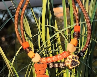 Handmade Beaded Dog Collar with Name, Name & Phone Number Pet Necklace, Сustom Puppy Accessory, Gift for Dog Lovers Handmade Pet Jewelry