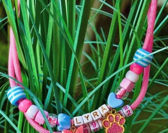 Personalized Dog ID Collar • Beaded Safety Name & Phone Number Pet Necklace • Lightweight Puppy Collar • Meaningful Gift for Pet Owners