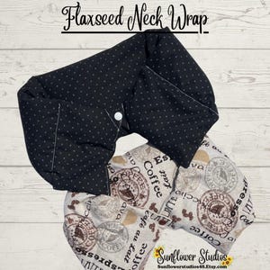 Neck Wrap Flaxseed Hot/Cold Therapy Bag, Microwaveable, Natural Pain Relief, Reusable, Scented Options Available