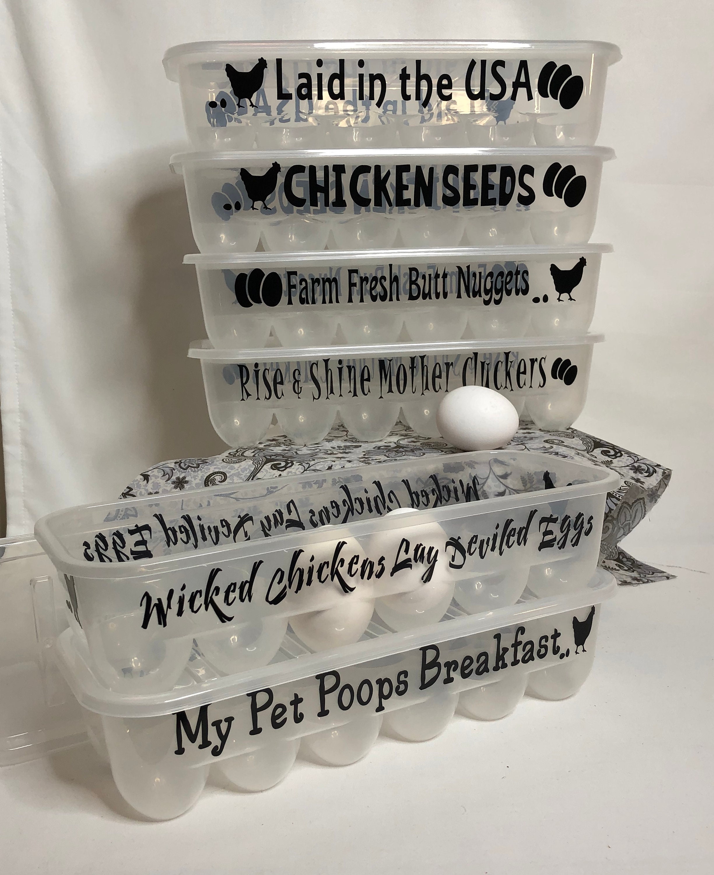 Funny Sayings Egg Containers 8 Patterns Deviled Egg Carrier Etsy