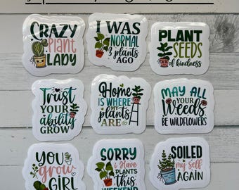 Inspirational Plant Sticker Collection, Waterproof, Stickers for Water Bottle, Laptop, Phone, Planner and Journaling