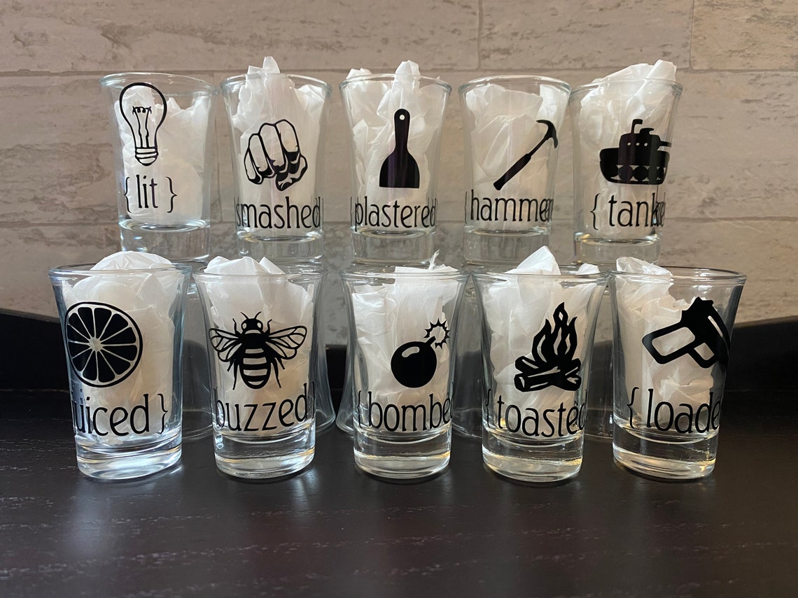 Funny Sayings Shot Glass Set with or without Matching Trivet  Etsy