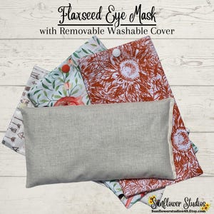 Eye Mask Flaxseed Hot/Cold Therapy Bags w/Removable Washable Covers, Microwaveable, Natural Pain Relief, Reusable, Scented Options Available