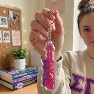 Llavero personalizado con forma de remo de Sigma Lambda Gamma, llavero personalizado de hermandad latina, regalo de Sister Line
