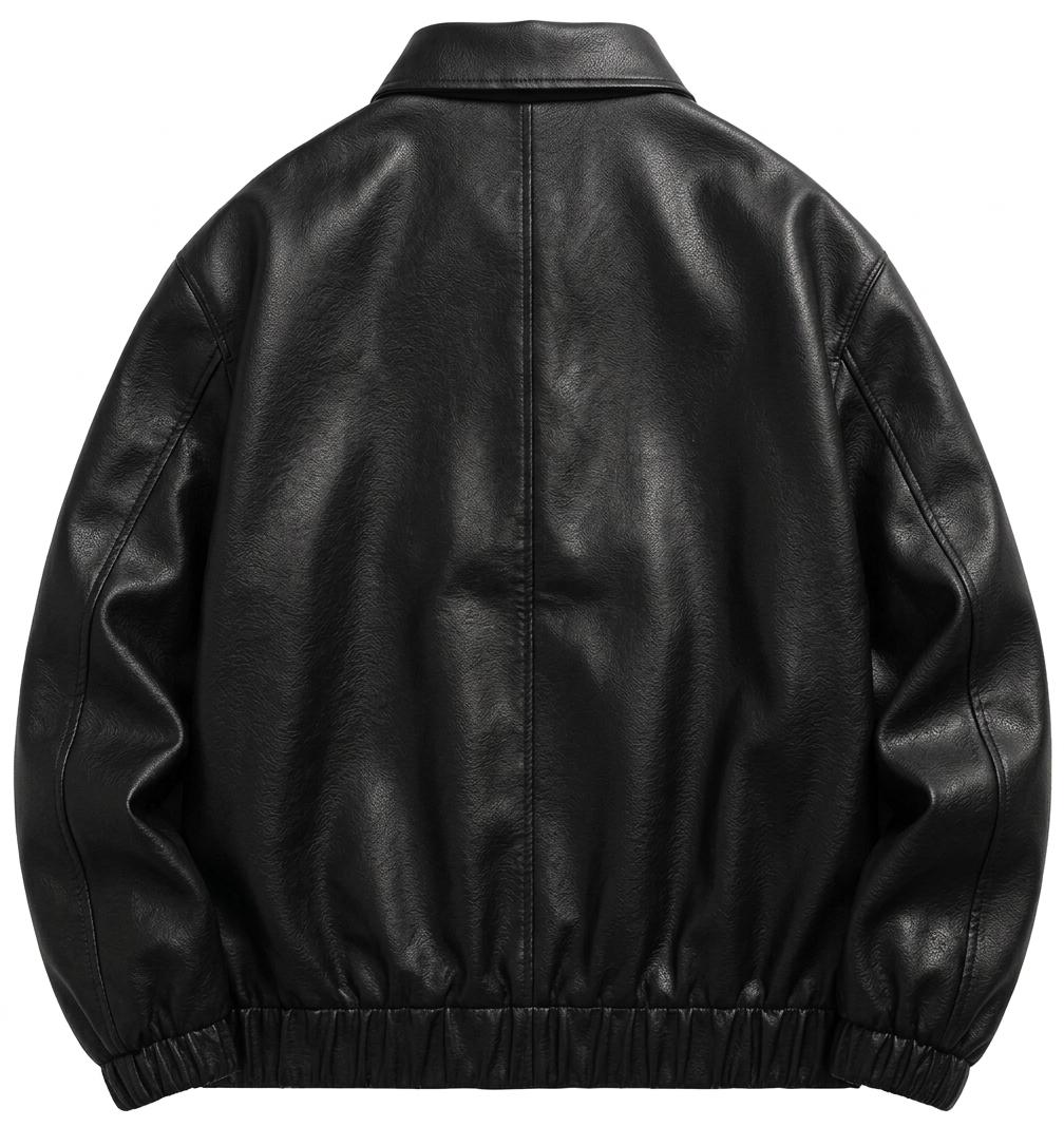 ジャケット・アウター 90s vintage short leather jacket black 90s Vintage Black Leather Bomber Jacket – Retro Boxy Fit