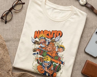 Anime Ninja Shirt, Verstecktes Dorf inspiriert T-Shirt, Ramen-Liebhaber Anime Shirt, Ninja Ästhetik T-Shirt, Manga Stil Grafik T-Shirt, Anime Fan Geschenk