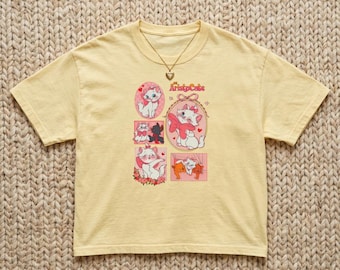 Vintage Cartoon T-Shirt, süßes grafisches T-Shirt, lustiger Anime-Stil, Retro Cartoon Print T-Shirt, Geschenk für sie Ihn, Damen Boxy Tee