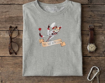 Alastor Hazbin Hotel Graphic Tee - Retro Anime Streetwear Bekleidung l otaku kollektion l Geschenk für Anime-Liebhaber