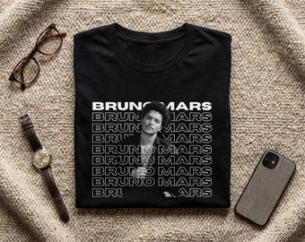 Bruno Mars Tshirt l Romantische Tour Daten Shirt, Retro Front Konzert T-Shirt, Unisex Pop Musik Fan Geschenk