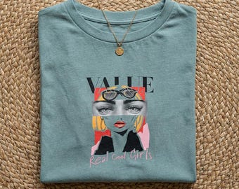 Cooles Mädchen-Shirt, trendiges Grafik-Crop-Top, ästhetisches Mädchen-T-Shirt, Mode-Streetwear-Oberteil, Festival-Outfit, Crop-Top