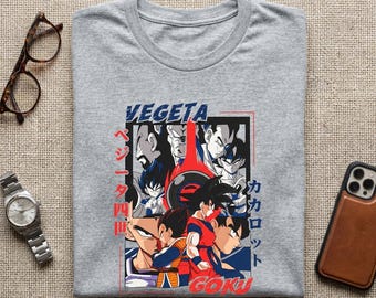 Vintage Anime Shirt, Dragonball T-Shirt, Anime Kämpfer Grafik-T-Shirt, Retro Manga Style Shirt, Anime Fan Geschenk, Power Up T-Shirt