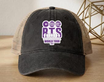 Kpop Army Cap, lila Fan Hut, World Tour 2026 Cap, Kpop Fan Geschenk, Ästhetische Baseballmütze, Konzert Outfit Hut, Mesh Back Cap