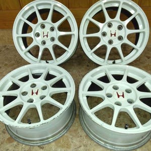 Honda Integra Type R DC2 OEM Wheels 16x7JJ +50 5x114.3 Championship White Rare JDM Set of 4