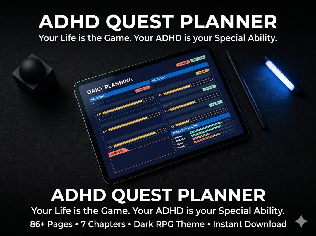 ADHD Digital Planner 2026 | Gamified RPG Planner iPad | Daily Weekly ...