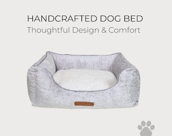 Luxury Plush Dog Bed EUPHORIA | Hypoallergenic Hollowfiber | Foam Mattress | Washable Bolster Pet Bed for Dogs & Cats | Vienna