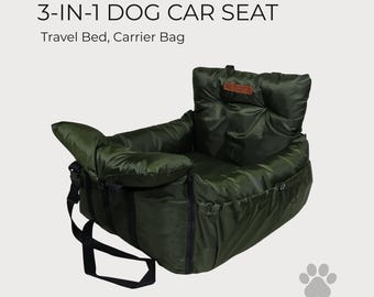 Dog Car Seat Bed For Small Dogs, 3 In 1 Travel Pet Bed And Carrier, Washable Booster Pet Car Seat, Dog Travel Accessory