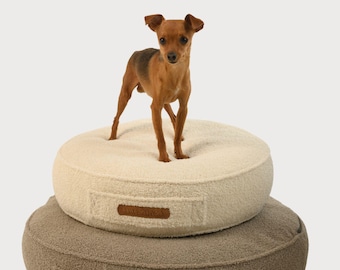 Washable Sherpa Dog Bed, Handmade Custom Dog Cushion, Soft Pet Pillow, Unique Dog Gift Accessory