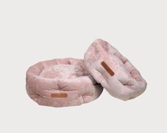 Luxury Plush Dog Bed Handmade in Austria, Washable Soft Pet Bed for Small Medium Dogs, Modern Designer Dog Furniture, MARSHMALLOW