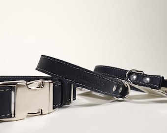 Collar de cuero de diseño para perros, collar moderno ajustable para perros, elegante collar de cuero genuino para mascotas