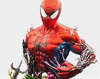 Spiderman Sculpture. 38cm Tall. Statue. Figure. Hand Painted.