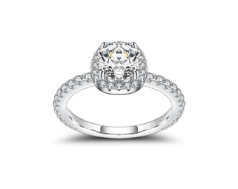 Round Moissanite Diamond Engagement Ring