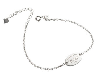 Eternal Love Fantastic New York tag bracelet in sterling silver with oval tag.