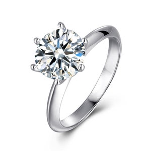 3 Karat Moissanit Diamant Solitär Verlobungsring.