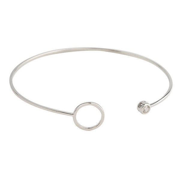 Open Cuff Cz Bracelet Etsy