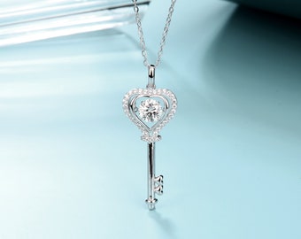 Kronen Anhänger mit Tanzendem Moissanit Diamant
