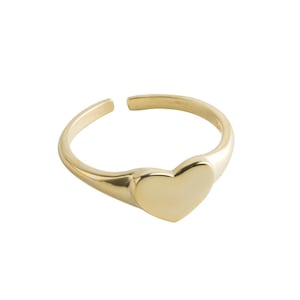 Charmante bague coeur plaquée or sur argent sterling 925.