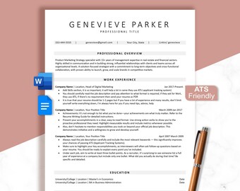 ATS Resume Template | Ats Friendly Resume | Modern ATS Friendly Resume | Ats Resume Template Word | Professional Resume Template ATS