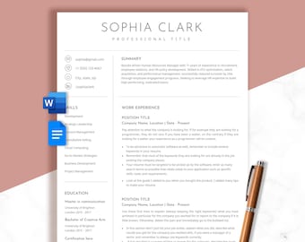 Overzichtelijk cv-sjabloon voor Google Docs en Word, minimalistisch cv voor leidinggevenden, eenvoudig, modern en strak sjabloon, minimalistisch cv-sjabloon 2026