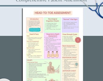 Uitgebreide patiëntbeoordeling | Spiekbrief voor verpleegkundigen van top tot teen | Printbaar sjabloon (PDF) voor SEH en verpleegkundestudenten