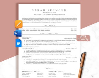 ATS Resume Template | Ats Friendly Resume | Modern ATS Resume Template | Ats Resume Template Word, Google Docs & Mac| ATS Resume Template