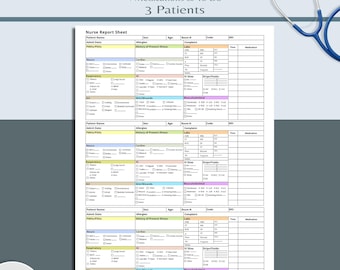 Verpleegkundig rapportformulier, Medisch-chirurgische formulieren, Verpleegkundig hersenonderzoekformulier voor meerdere patiënten, IC-rapportformulier, Verpleegkundig overdrachtsrapport, Verpleegkundig uurlijks rondeformulier