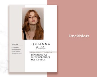 Sollicitatiesjabloon in het Duits | CV-sjabloon voor Word & Pages | CV-sjabloon inclusief sollicitatiebrief, bijlagen, voorblad en motivatiebrief