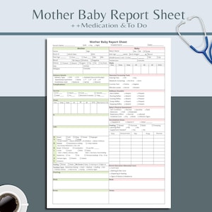 Mother Baby Nurse Report Sheet Medsurg | Postpartum Nursing Report Sheet Nurse Shift Handoff | Labor and Delivery Couplet Care Nurse Report