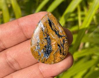 Blue Pietersite Cabochon | 41 Carat Chatoyant Stone (38x27 MM)