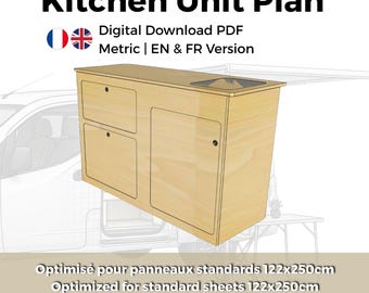 Campervan Kitchen Cabinet PDF Plans – Step-by-step cabinet blueprint – DIY kitchen woodworking guide – digital download