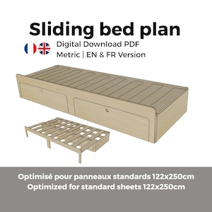 Van Sliding bed Plans PDF – expandable camper bench blueprint – DIY van conversion guide –  digital download
