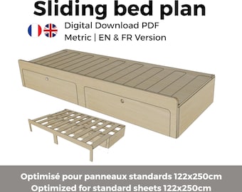 Van Sliding bed Plans PDF – expandable camper bench blueprint – DIY van conversion guide –  digital download
